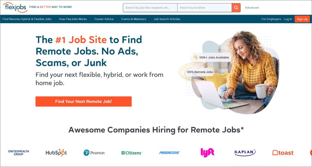 flexjobs homepage 2025