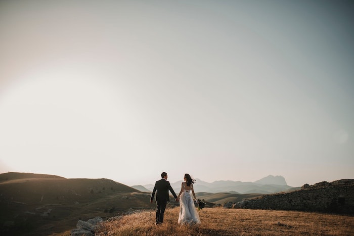wedding couple romantic nature