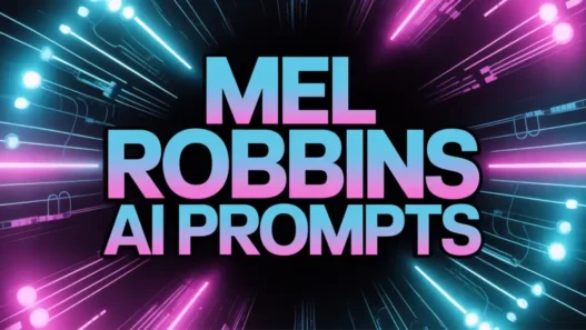 text reads: Mel Robbins AI Prompts