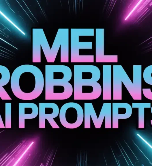 text reads: Mel Robbins AI Prompts