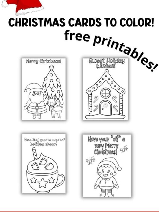 Christmas cards to color - free printables