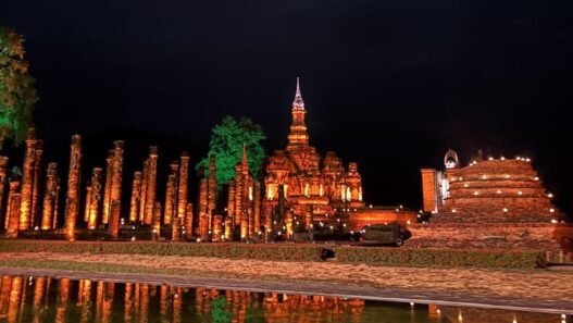 Light Show At Wat Mahathat, Sukhothai, Thailand