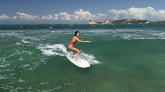 adventure joy, surfing girl, lombok bali