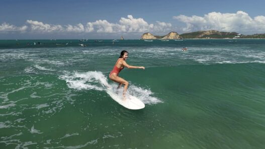adventure joy, surfing girl, lombok bali