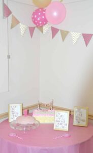 Pink And Gold First Birthday Party