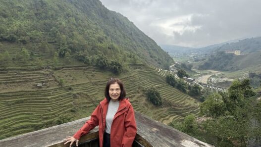 Terraced rice fields and mountain views in Sapa, Vietnam
