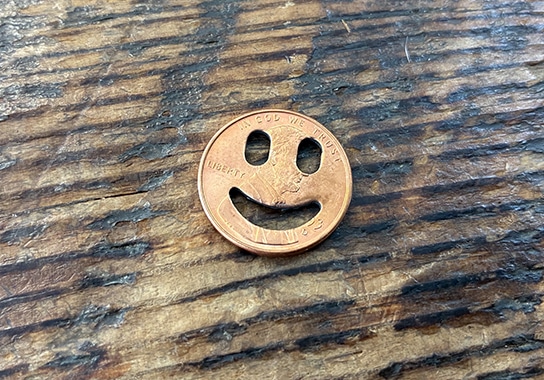 smile stamped penny